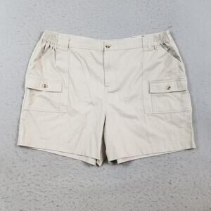 Covington Shorts Mens 44 Khaki Cargo Elastic Waist Cotton Pockets Casual